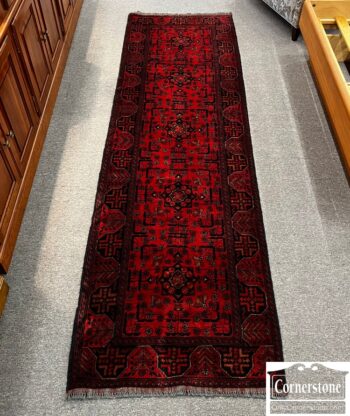 10291-2-Wool Hand Knotted Afgan Runner