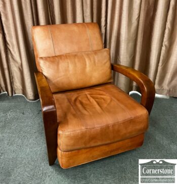 10323-1-Henredon Contemp Leather Chair