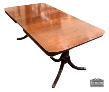 10386-4-Pedestal Dining Table 1Leaf Pads