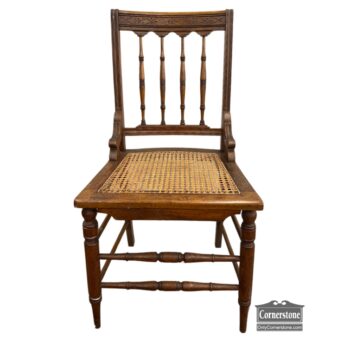 10731-28-Carved Chair with Rattan Seat