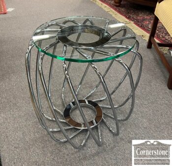 10850-4-Round Glass Top End Table