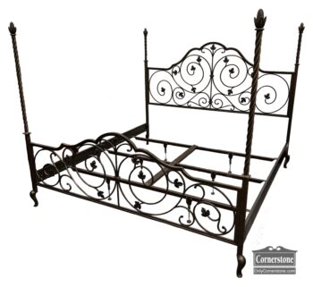 11654-13-King Ornate Metal Bed