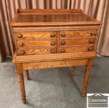 11945-7-Antique Oak Spool Cabinet