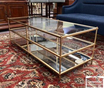 12344-1-gold metal contemporary coffee table