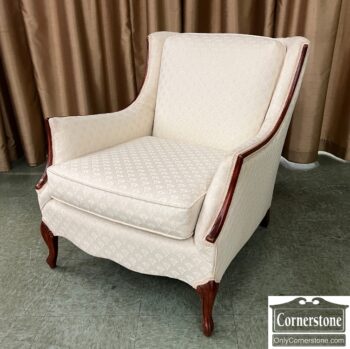 12455-1-Club Chair with Exposed Wood Trim