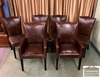 12489-2-Arhaus 6 Leather Chairs