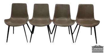 12653-1-Set of 4 Arhaus Leather Side Chairs