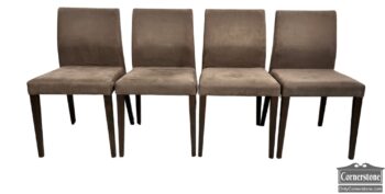 12653-2-Set of 4 Crate and Barrel Suede Side Chairs