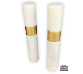 12663-22-Pair Kravet Marble Candleholders