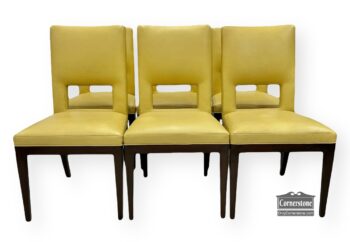 12663-23-6 Contemporary Pale Yellow Leather Chairs