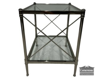 12663-9-EA Rectangular Chrome Glass End Table