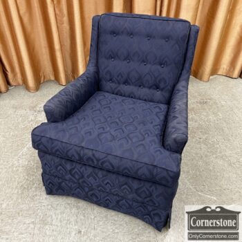 13141-2-Club Chair w Blue Fabric