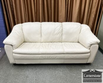 13247-1-Natuzzi White Leather Sofa