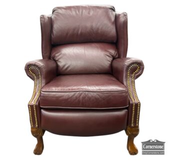 13333-18-La-Z-Boy Burgundy Leather Wing Chair Recliner