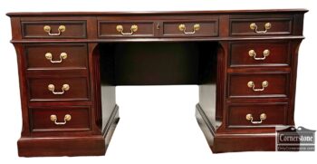 13462-1-Hekman Leather Top Executive Desk