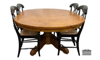 13799-4-Table with 4 Black Pottery Barn Chairs