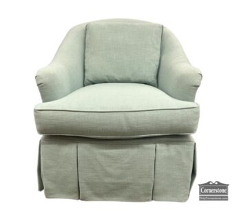 13824-1-Century Heavy Linen Swivel Chair