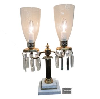 14219-3-Table Lamp Marble Base Prisms