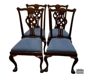 14256-1-Set of 4 Mahogany Chippendale Chairs