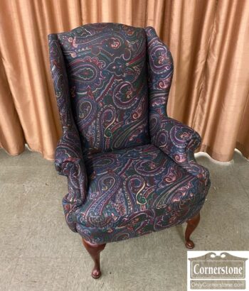 5001-2665-Highland House Paisley Wing Chair