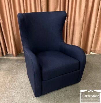 5005-1200-Thomasville Blue Swivel Chair