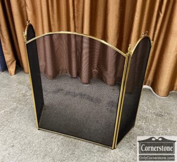 5005-1535-Brass and Mesh Firescreen