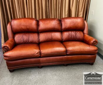 5005-1537-H&M Tan Leather Sofa