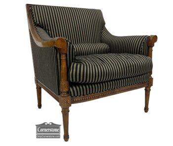 5005-1660-French style gold black stripe chair