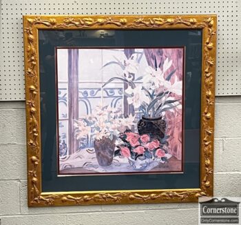 5005-1661-Large Floral Print Gold Frame