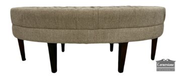 5005-1746-Oval Gray Tufted Ottoman