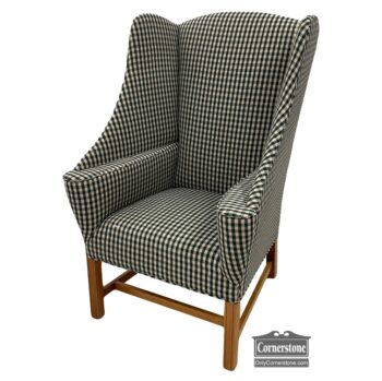 5005-1854-Green Check Wing Chair