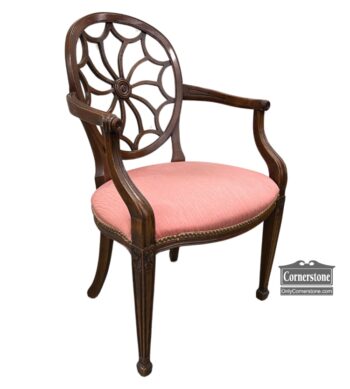 5005-1936-Pink Uph Spider Back Arm Chair