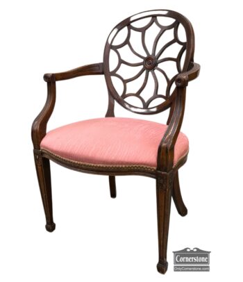 5005-1937-Pink Uph Spider Back Arm Chair