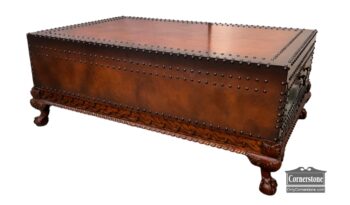 5005-2047-Ralph Lauren Leather Coffee Table