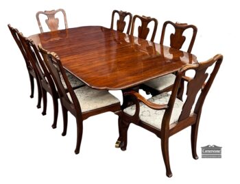 5005-2130-Statton Ped Table 3Lvs 8 Chairs