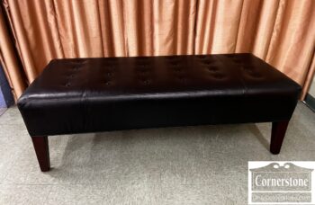 5005-241-Black Tufted Faux Leather Bench