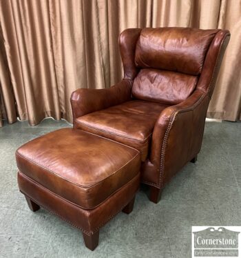 5010-205-King Hickory Leather Chair and Ottoman
