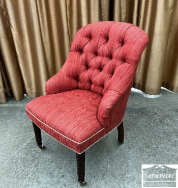 5020-1118-Slipper Chair with Red Fabric