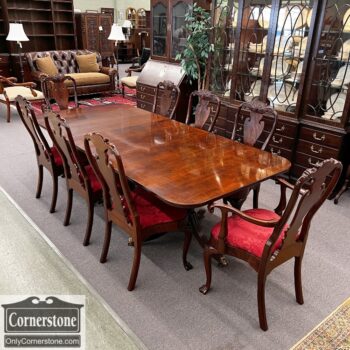 5020-1251-Henredon Table and 8 Councill Chairs