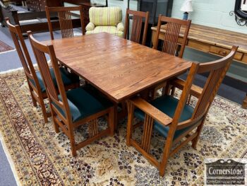 5020-1257-Crawford Oak Mission Table 6 Chairs