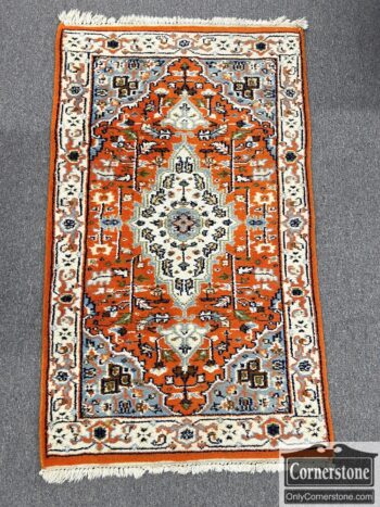 5020-1259-Wool hand knotted orange area rug