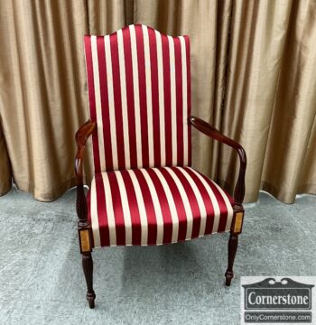 5020-1299-Occasional Chair Red and Gold Striped