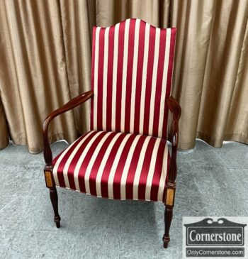 5020-1300-Occasional Chair Red and Gold Striped