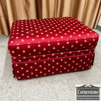 5020-1308-Red Sateen Fabric Ottoman