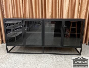 5020-1378-Crate and Barrel Metal Sideboard Credenza