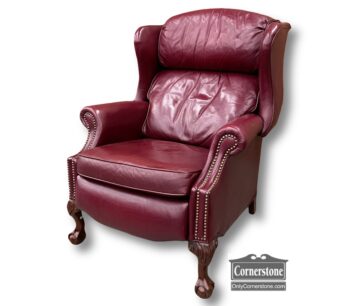 5020-1392-Bradington Young Burgundy Leather Recliner