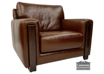 5020-1488-Nicoletti Brown Leather Club Chair