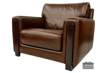 5020-1489-Nicoletti Brown Leather Club Chair