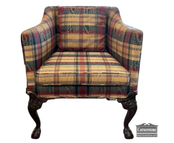 5020-1645-Ball and Claw Chair Plaid