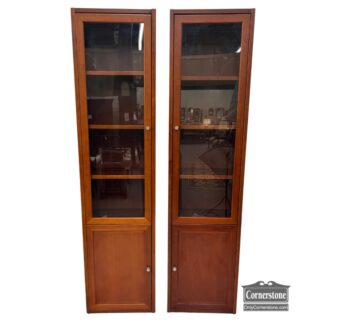 5020-1686-Pr of Tall Narrow Bookcases Display Cabinet